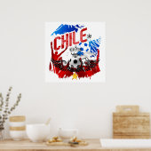 Chile-Fußball-T - Shirt und Fußballfans Poster (Küche)