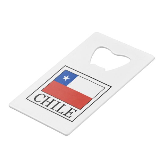 Chile Geldkarten Flaschenöffner (Vorderseite Schrägansicht)