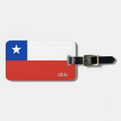 Chile Gepäckmarken, patriotische chilenische Flagg Gepäckanhänger (Vorderseite horizontal)