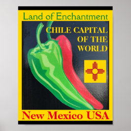 Chile Hauptstadt der Welt New Mexico Green Poster