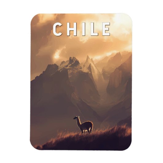 Chile Illustration Reise Kunst Vintage Magnet (Vertikal)