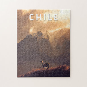 Chile Illustration Reise Kunst Vintage Puzzle
