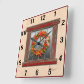 Chile im Südwesten Rotes Fenster - Grundnummern Quadratische Wanduhr (Winkel)