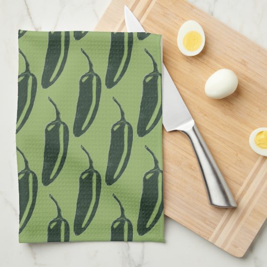 CHILE Jalapeno-Muster Geschirrtuch (Viertel Falte)
