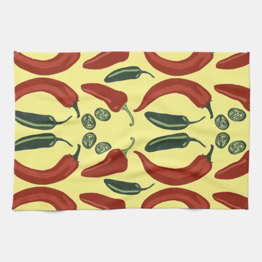 CHILE Jalapeno-Muster Geschirrtuch (Horizontal)