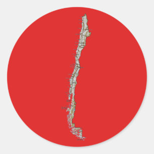 Chile-Kartenaufkleber Runder Aufkleber