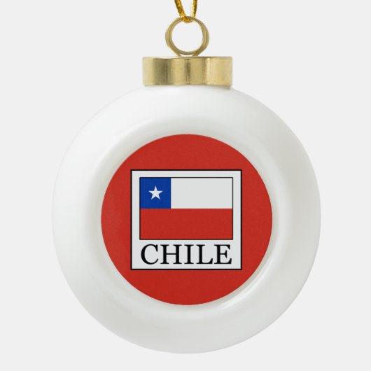 Chile Keramik Kugel-Ornament (Vorderseite)