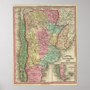 Chile La Plata und Montevideo Poster