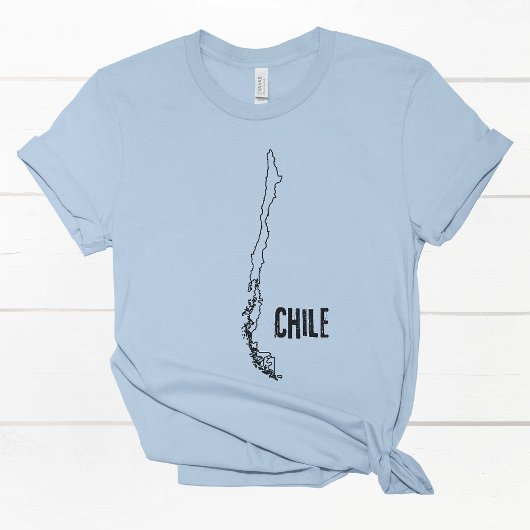 Chile Landkarte Chiles Kontur an den Landesgrenzen T-Shirt