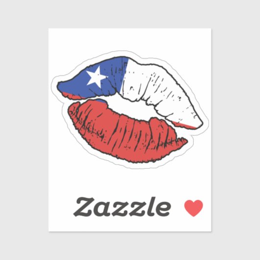 Chile - Liebe für Lipstick Aufkleber (Blatt)