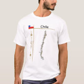 Chile Map + Flag + Titel T - Shirt (Vorderseite)