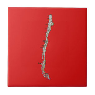 Chile Map Tile Fliese