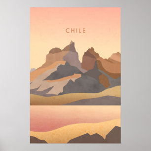 Chile Minimal Reiseplakat Poster