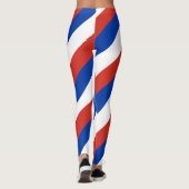Chile Nationale Flaggenfarben diagonal gestreift Leggings (Rückseite)