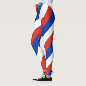 Chile Nationale Flaggenfarben diagonal gestreift Leggings (Links)