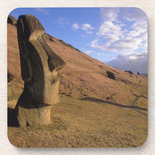 Chile, Osterinsel. Hillside mit Moai Getränkeuntersetzer (Vorderseite)