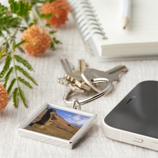 Chile, Osterinsel. Hillside mit Moai Schlüsselanhänger (Seite)