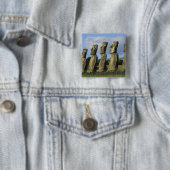 Chile, Osterinsel, Rapa Nui, Ahu Akivi Button (Beispiel)