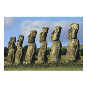 Chile, Osterinsel, Rapa Nui, Ahu Akivi Fotodruck