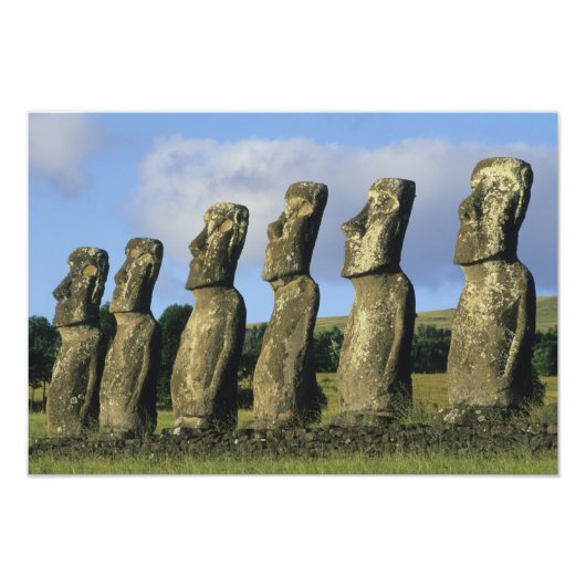 Chile, Osterinsel, Rapa Nui, Ahu Akivi Fotodruck (Vorne)