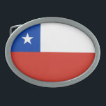 Chile Ovale Gürtelschnalle<br><div class="desc">Patriotische Flagge des Chilen.</div>