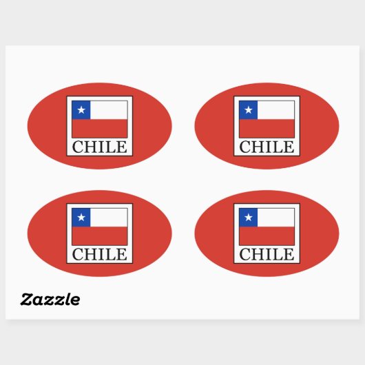 Chile Ovaler Aufkleber (Blatt)