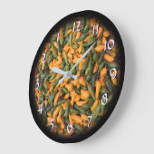 Chile-Paprikaschoten - drehen Sie zurück die Zeit Große Wanduhr (Winkel)