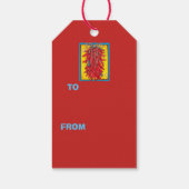 Chile Pepper Ristra Chili Rot mit Türkis Lizard Geschenkanhänger (Rückseite)