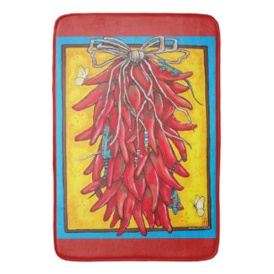 Chile Pepper Ristra Lizard Bath Mat Badematte