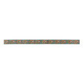 Chile Pepper Ristra Wreaths on Rustic Wood Pattern Satinband (Vorderseite)