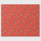 Chile Pepper Wreaths Festive Pattern Geschenkpapier (Flach)