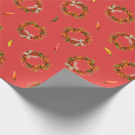 Chile Pepper Wreaths Festive Pattern Geschenkpapier (Ecke)