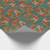 Chile Pepper Wreaths on Rustic Wood Pattern Geschenkpapier (Ecke)