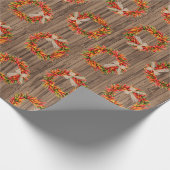 Chile Pepper Wreaths on Rustic Wood Pattern Geschenkpapier (Ecke)