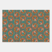 Chile Pepper Wreaths on Rustic Wood Pattern Geschenkpapier Set (Vorderseite 3)