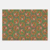 Chile Pepper Wreaths on Rustic Wood Pattern Geschenkpapier Set (Vorderseite)