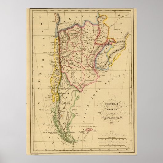 Chile, Plata und Patagonien Poster (Vorne)