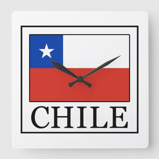 Chile Quadratische Wanduhr (Vorderseite)