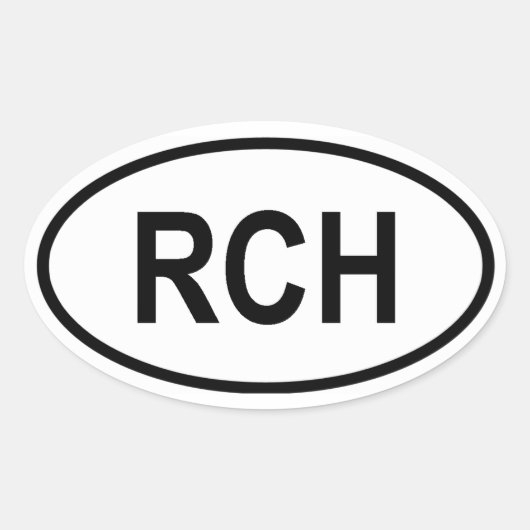 Chile "RCH" Ovaler Aufkleber (Vorderseite)
