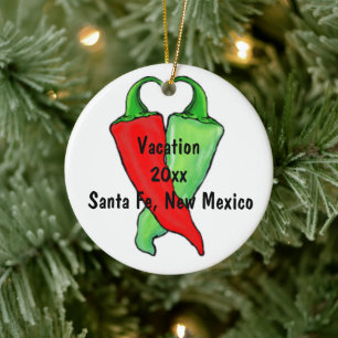Chile Red or Green? Photo Template Christmas Keramik Ornament