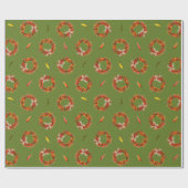 Chile Ristra Wreaths and Peppers All-Over Pattern Geschenkpapier (Flach)