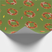 Chile Ristra Wreaths and Peppers All-Over Pattern Geschenkpapier (Ecke)