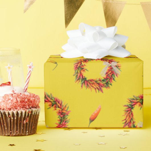 Chile Ristra Wreaths and Peppers All-Over Pattern Geschenkpapier (Geburtstagsparty)