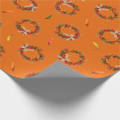 Chile Ristra Wreaths and Peppers All-Over Pattern  Geschenkpapier (Ecke)