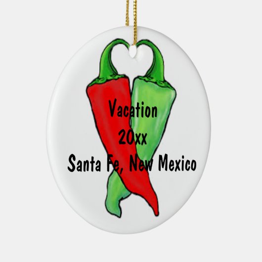 Chile Rot oder Grün? Weihnachten Keramik Ornament (Rechts)