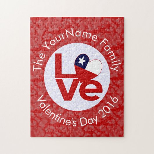 Chile Rote LIEBE Flag Personalisiert Puzzle (Vertikal)