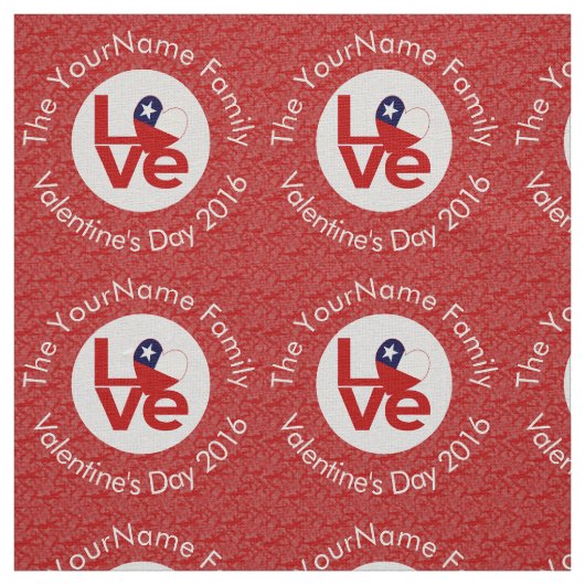 Chile Rote LIEBE Flag Personalisiert Stoff (Muster)