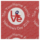Chile Rote LIEBE Flag Personalisiert Stoff (Nahaufnahme)