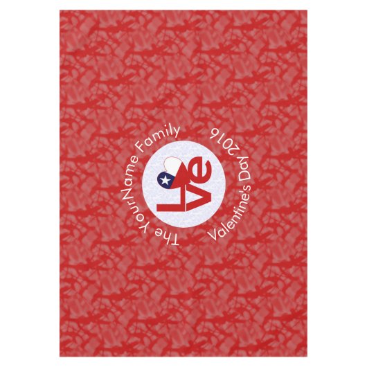 Chile Rote LIEBE Flag Personalisiert Tischdecke (Vorderseite)