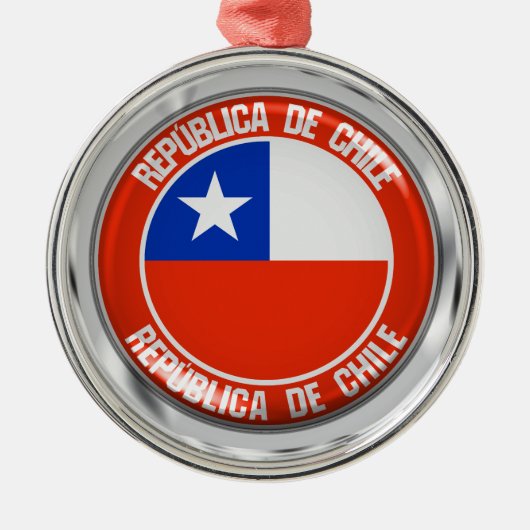 Chile-RundEmblem Ornament Aus Metall (Vorne)